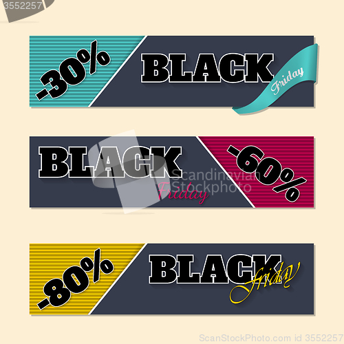 Image of Black friday labels with discounts