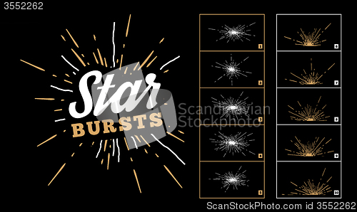 Image of Hipster style vintage star burst with ray