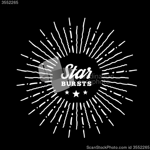 Image of Hipster style vintage star burst with ray