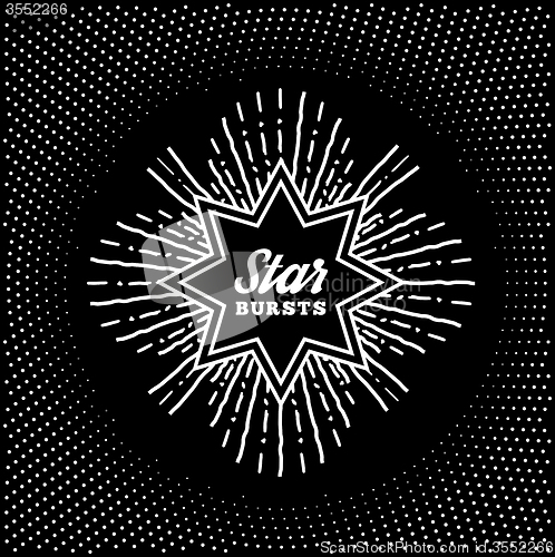 Image of Hipster style vintage star burst with ray