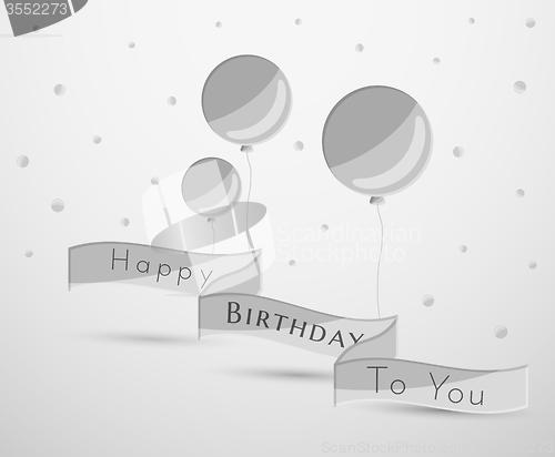 Image of gray balloons and ribbon