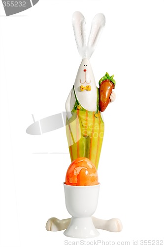 Image of Easter bunny with carot and egg