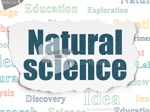 Image of Science concept: Natural Science on Torn Paper background