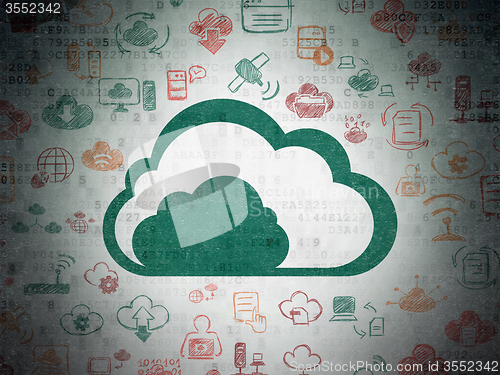 Image of Cloud technology concept: Cloud on Digital Paper background