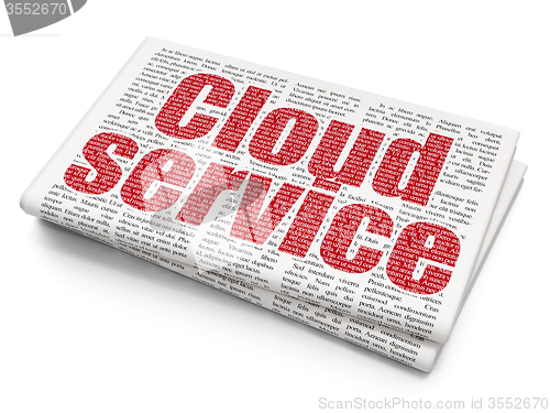 Image of Cloud technology concept: Cloud Service on Newspaper background