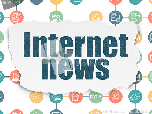 Image of News concept: Internet News on Torn Paper background