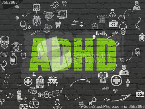 Image of Health concept: ADHD on wall background