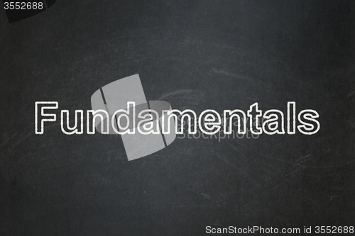 Image of Science concept: Fundamentals on chalkboard background