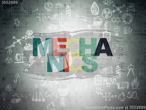 Image of Science concept: Mechanics on Digital Paper background