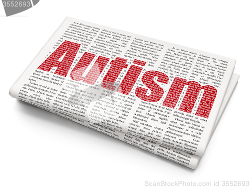 Image of Medicine concept: Autism on Newspaper background