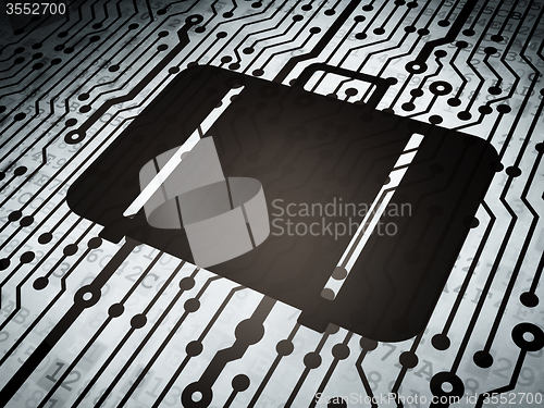 Image of Travel concept: circuit board with Bag
