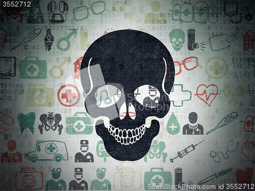 Image of Health concept: Scull on Digital Paper background