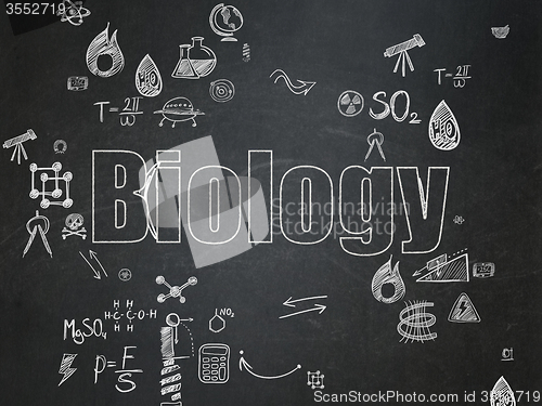 Image of Science concept: Biology on School Board background