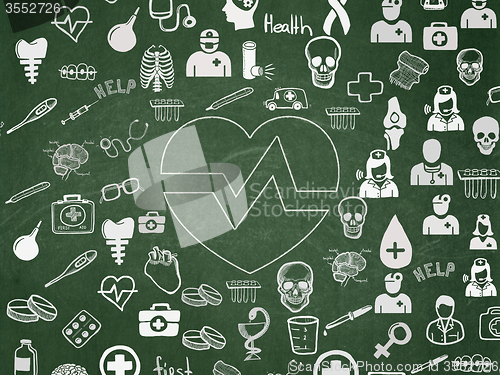 Image of Medicine concept: Heart on School Board background