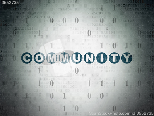 Image of Social media concept: Community on Digital Paper background