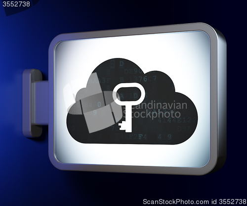 Image of Cloud computing concept: Cloud With Key on billboard background