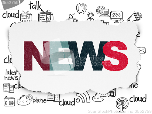 Image of News concept: News on Torn Paper background