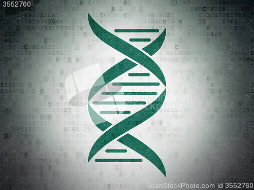 Image of Medicine concept: DNA on Digital Paper background