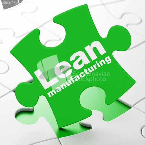 Image of Industry concept: Lean Manufacturing on puzzle background