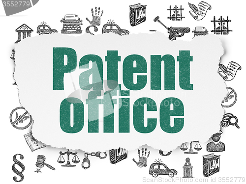 Image of Law concept: Patent Office on Torn Paper background