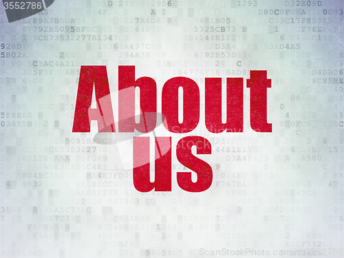 Image of Marketing concept: About Us on Digital Paper background