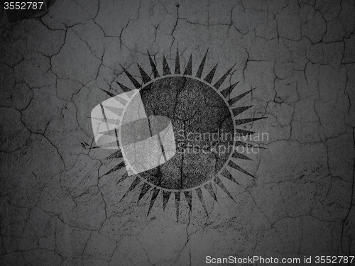 Image of Tourism concept: Sun on grunge wall background