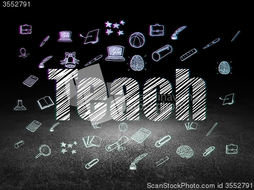 Image of Education concept: Teach in grunge dark room