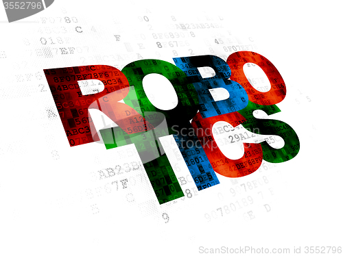 Image of Science concept: Robotics on Digital background