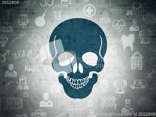 Image of Medicine concept: Scull on Digital Paper background