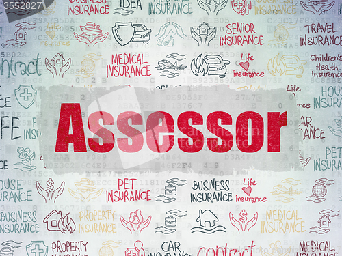 Image of Insurance concept: Assessor on Digital Paper background