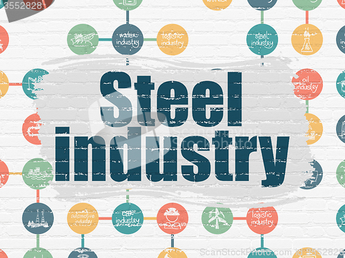 Image of Industry concept: Steel Industry on wall background