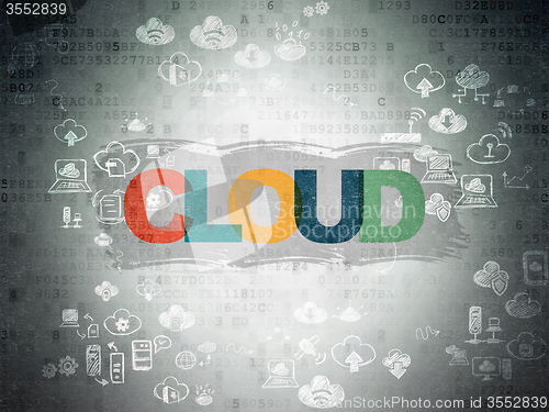 Image of Cloud technology concept: Cloud on Digital Paper background