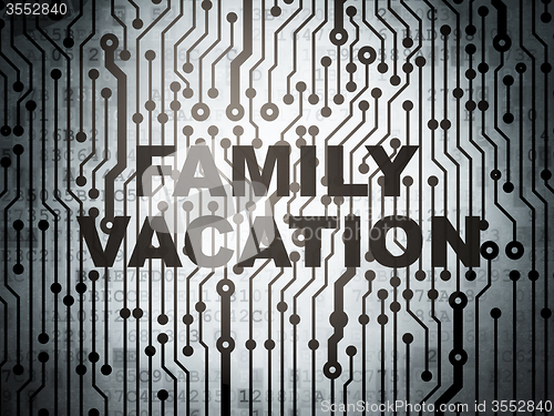 Image of Travel concept: circuit board with Family Vacation