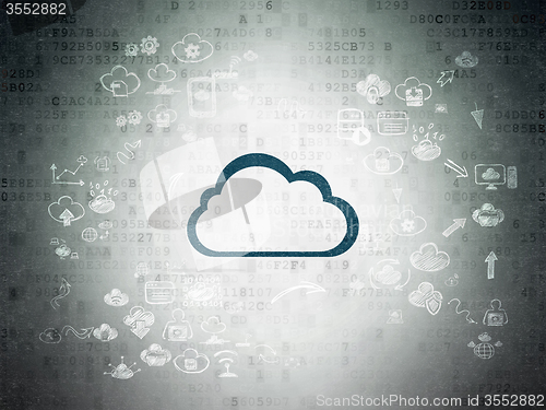 Image of Cloud networking concept: Cloud on Digital Paper background