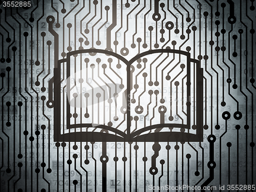 Image of Learning concept: circuit board with Book