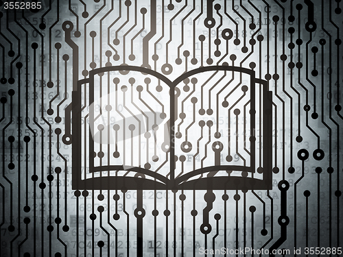 Image of Learning concept: circuit board with Book