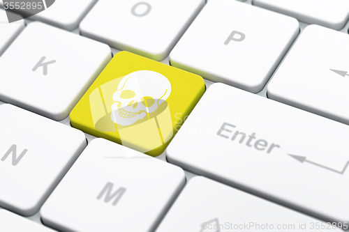 Image of Healthcare concept: Scull on computer keyboard background