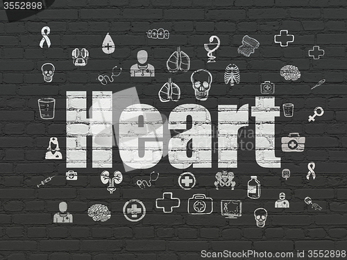 Image of Medicine concept: Heart on wall background