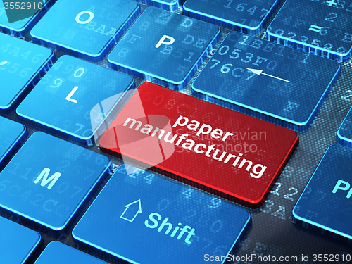 Image of Industry concept: Paper Manufacturing on computer keyboard background