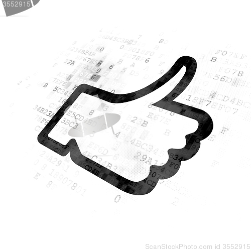 Image of Social network concept: Thumb Up on Digital background