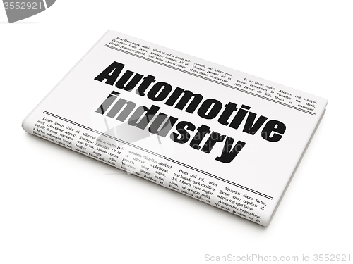 Image of Manufacuring concept: newspaper headline Automotive Industry