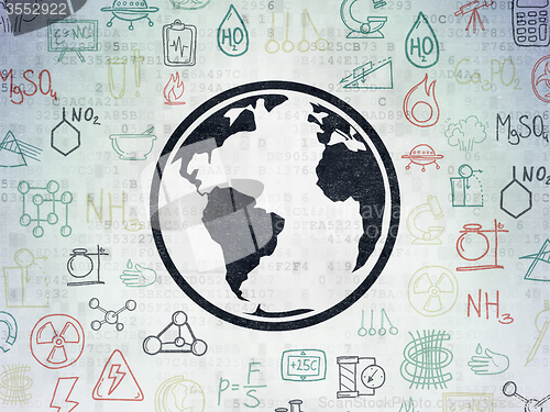 Image of Science concept: Globe on Digital Paper background