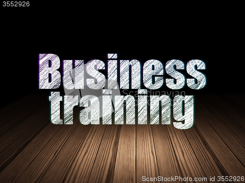 Image of Learning concept: Business Training in grunge dark room