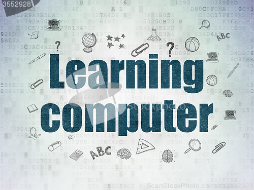 Image of Studying concept: Learning Computer on Digital Paper background