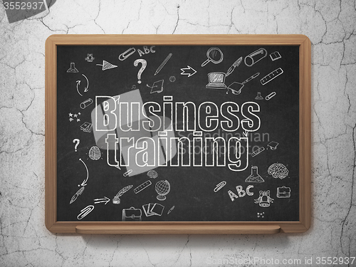 Image of Education concept: Business Training on School Board background