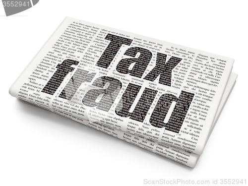 Image of Law concept: Tax Fraud on Newspaper background