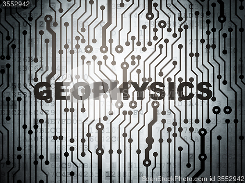 Image of Science concept: circuit board with Geophysics