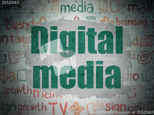 Image of Marketing concept: Digital Media on Digital Paper background
