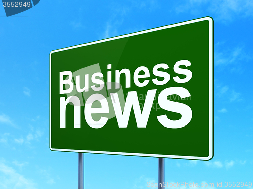 Image of News concept: Business News on road sign background