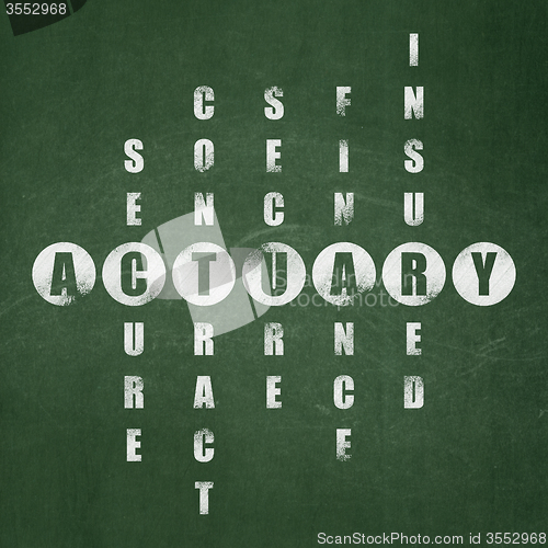 Image of Insurance concept: Actuary in Crossword Puzzle